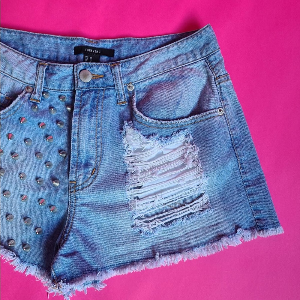 Forever21 Studded Denim Shorts
